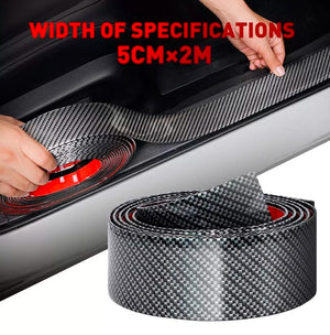 2M Carbon Fiber Car Door Plate Sill Anti Scratch Sticker Scuff Cover Accessories