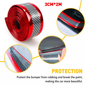 Red Carbon Fiber Car Sill Door Plate Scuff Cover Protector Sticker Antiscratch