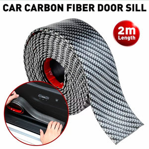 2M Carbon Fiber Door Plate Bumper Trunk Sill Scuff Cover Anti Scratch Sticker