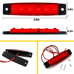 10pcs Red LED Rock Underbody Strip Wheel Light Truck Offroad Boat RV ATV Lamps