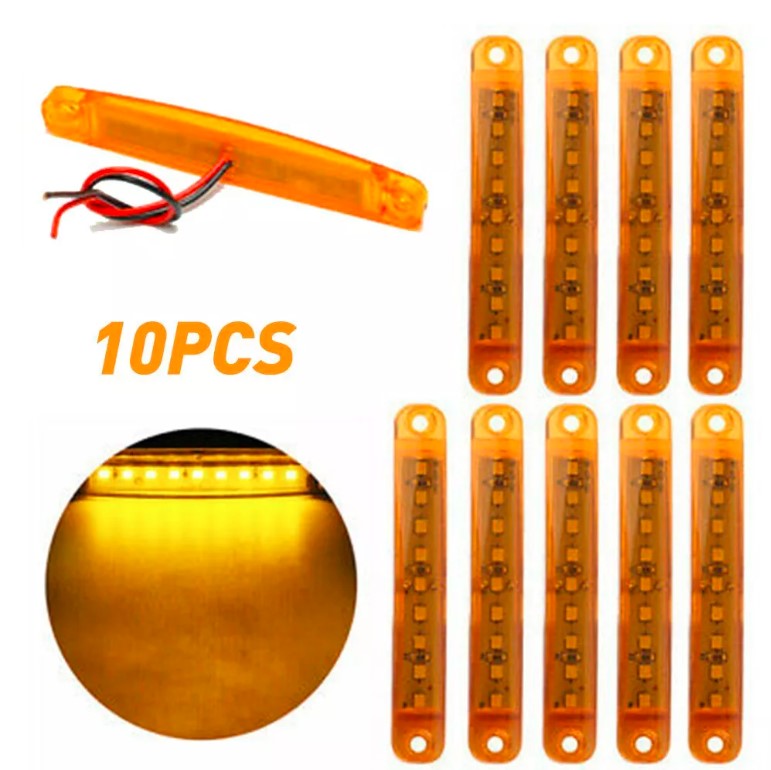 9 LED Car Truck Trailer Lorry Bus Sealed Side Marker Clearance Light 12V, 10pcs