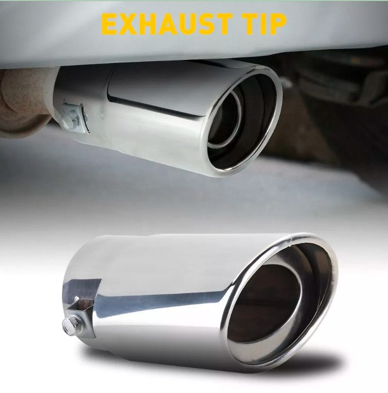 Auto Stainless Steel Exhaust Pipe Rear Tail Tip Muffler Chrome Car Accessories