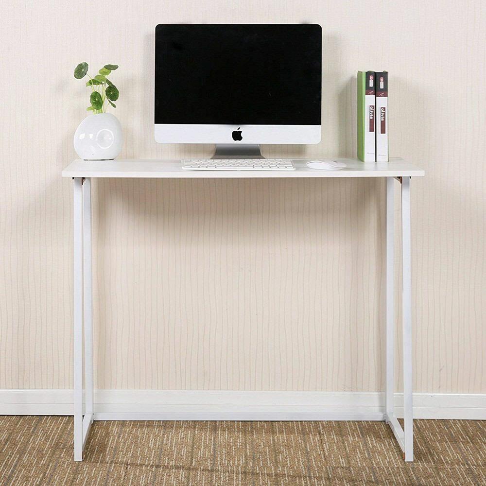 Folding Small Desk Home Office Desk Laptop Study Writing Table- White