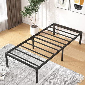 Heavy Duty 18" Twin Size Metal Bed Frame Sturdy Steel Platform Slat Support