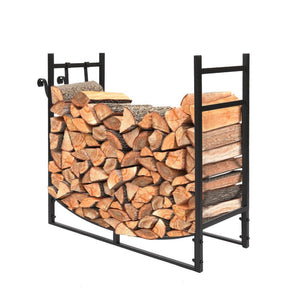 33" Firewood Holder Metal Firewood Log Bin Wood Storage Rack Heavy Duty