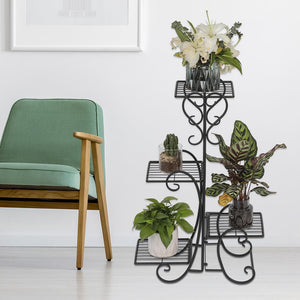 Metal Plant Stand Garden Decor Flower Pot Shelves Outdoor Indoor Wrought Iron