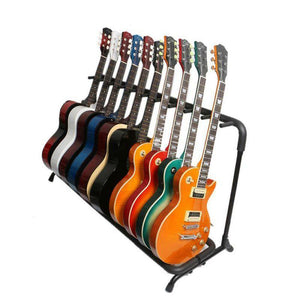 Glarry Round Tube9 Folding Multi Guitar Holder Rack Stand