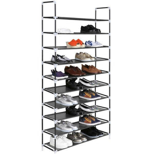 Shoe Rack Organizer Storage Pairs Shoes Shelves Space 10 Tier 50 Pairs Standing