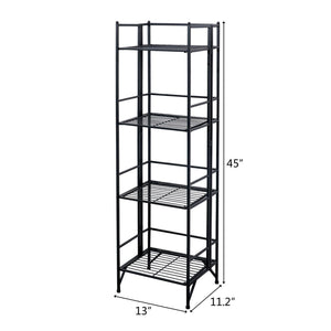 4 Tier Folding Metal Corner Rack Shelf Shelves Unit Kitchen Organizer Holders