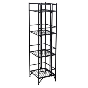 4 Tier Folding Metal Corner Rack Shelf Shelves Unit Kitchen Organizer Holders