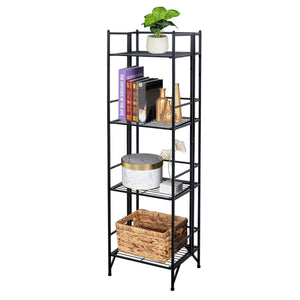 4 Tier Folding Metal Corner Rack Shelf Shelves Unit Kitchen Organizer Holders