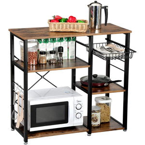 4 Tier Kitchen Baker's Rack Microwave Oven Stand Kitchen Dining Storage Shelf