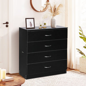 4 Drawer Chest Dresser Clothes Storage Bedroom Furniture Cabinet Black