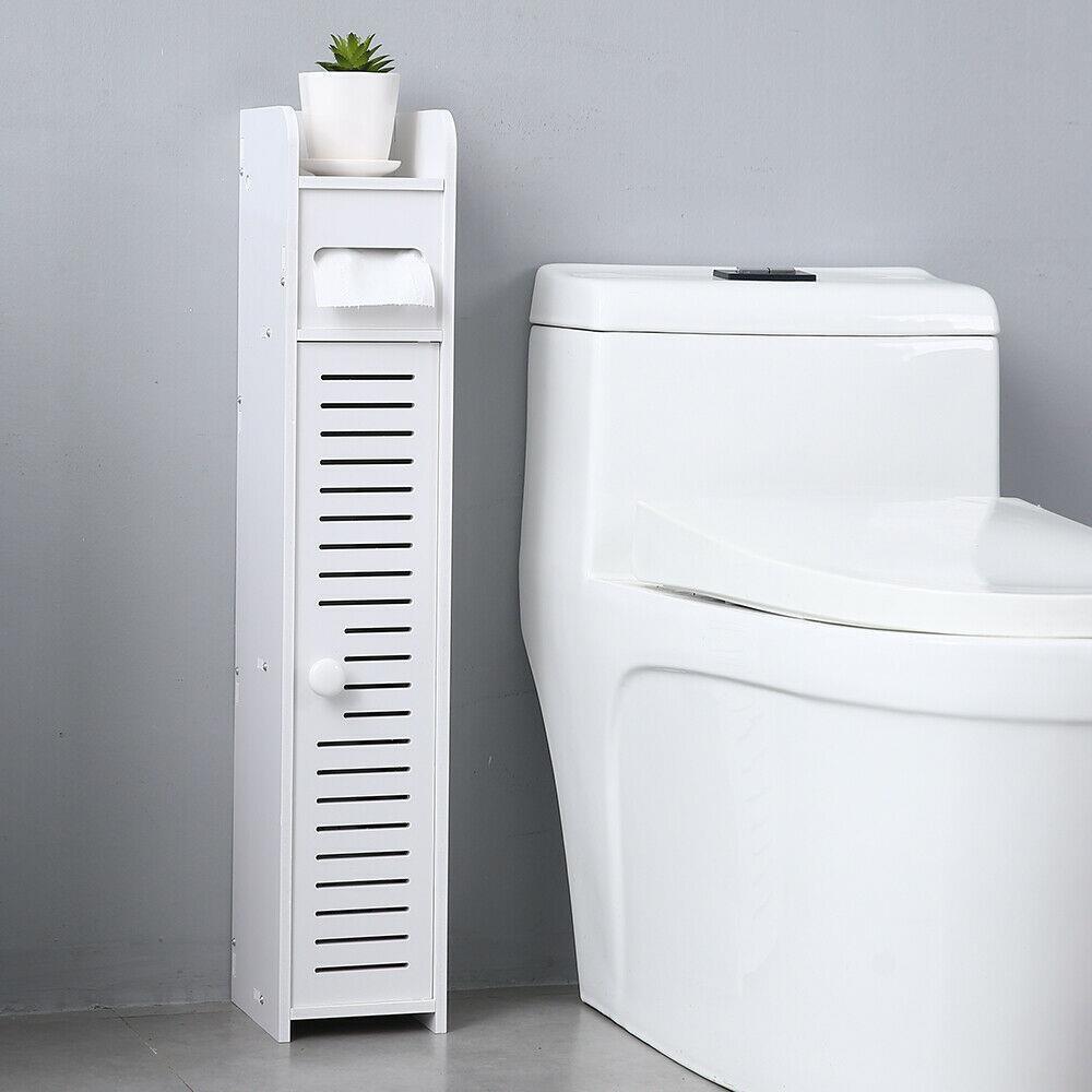 Durable PVC Bathroom Storage Toilet Side Cabinet Organizer Narrow 2 Shelf