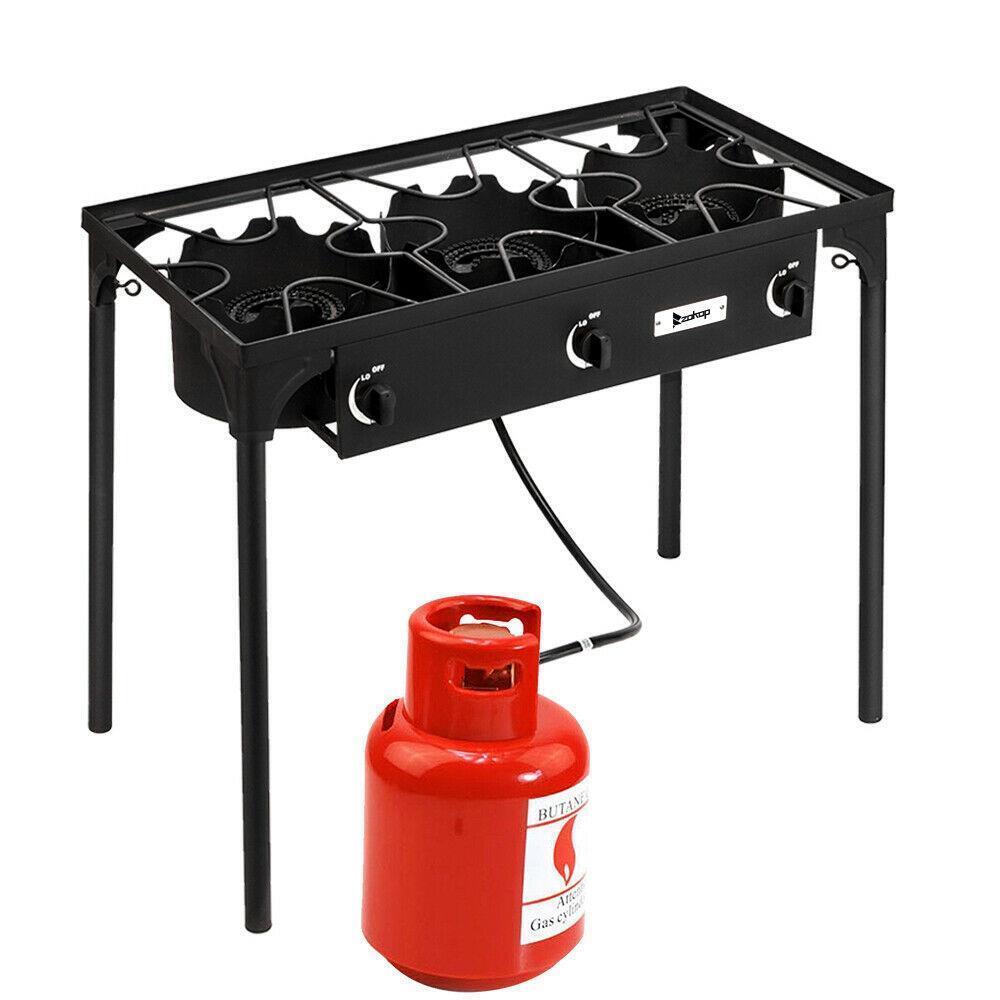 Dependable Performance Portable 3 Burner Gas Cooker Outdoor Camp Stove