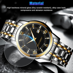 Waterproof Classic Men Watch Stainless Steel Quartz Luminous Wristwatch Business