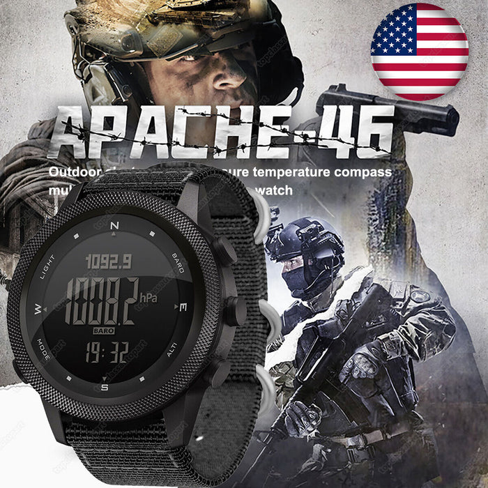 Men Outdoor Sport Tactical Smart Watch Altimeter Barometer Compass WristWatch