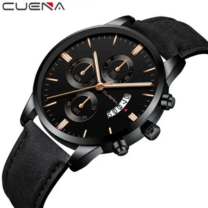 Mens Luxury Wrist Watch Leather Strap Quartz Watch Casual Gift