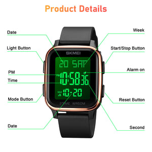 Men's LED Digital Sports Watch Military Tactical Waterproof WristWatch Backlight