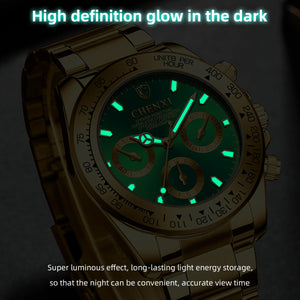 Waterproof Men Stainless Steel Quartz Watch Classic Luminous Business Wristwatch