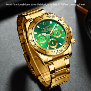 Waterproof Men Stainless Steel Quartz Watch Classic Luminous Business Wristwatch