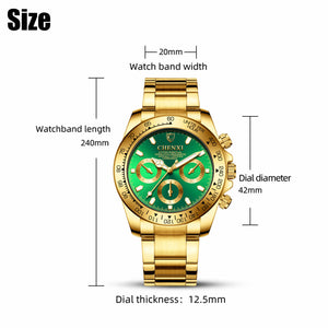 Waterproof Men Stainless Steel Quartz Watch Classic Luminous Business Wristwatch