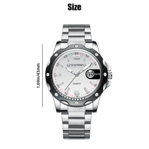 Men Watch Classic Business Stainless Steel Quartz Luminous Waterproof Wristwatch