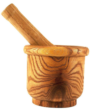 Wooden Bamboo Mortar And Pestle For Kitchen, Natural Wood, 4 x 4.5 Inches