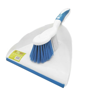 Dustpan And Broom Set Sturdy, 13.5 x 8.8 Inches, Blue White