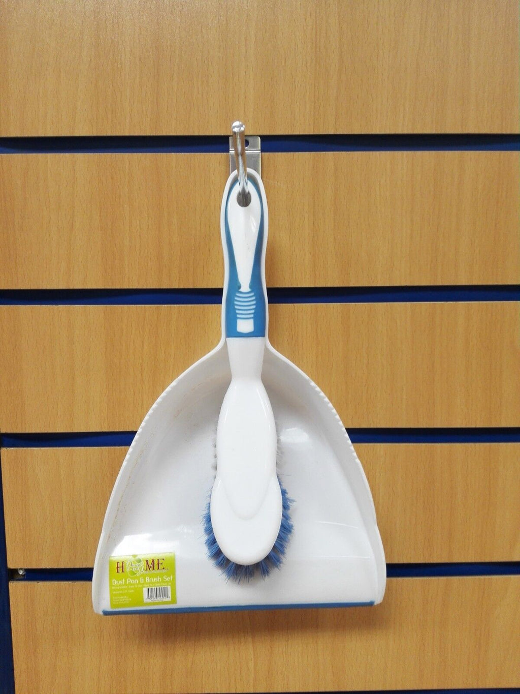 Dustpan And Broom Set Sturdy, 13.5 x 8.8 Inches, Blue White