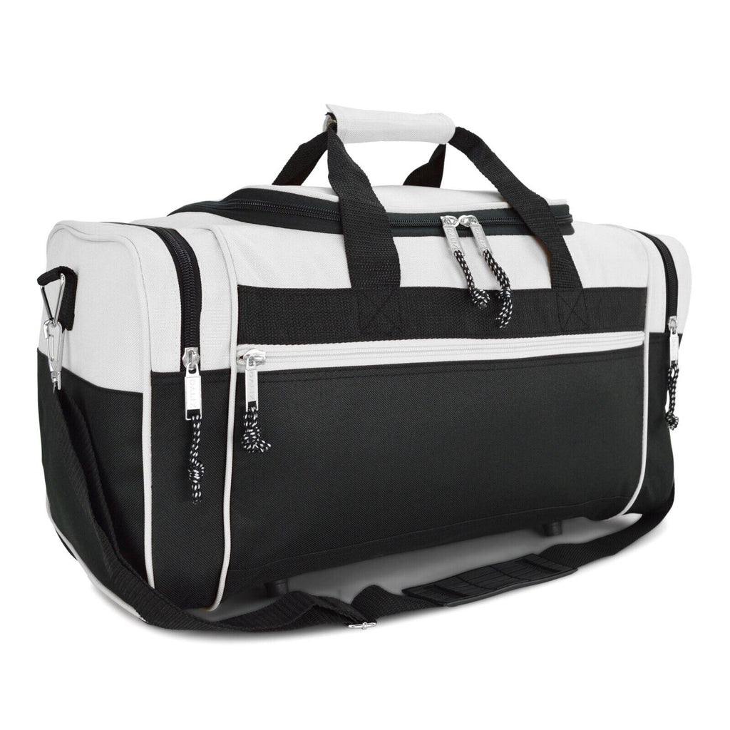 21" Blank Duffle Bag Sports Travel Luggage Gym Gear Bag in White
