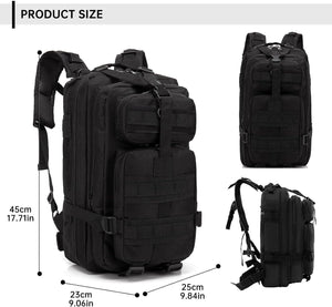 30L Military Black Tactical Backpack Rucksack Camping Hiking Bag Outdoor Travel