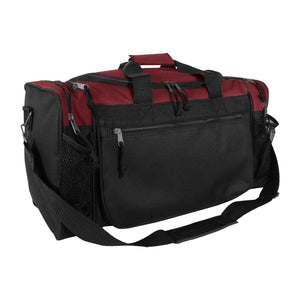 Duffle Bag Sports Duffel Bag in Maroon and Black Gym Bag
