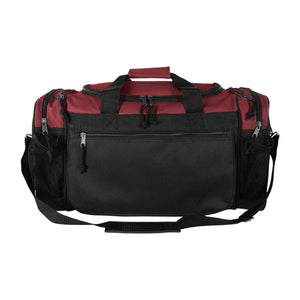 Duffle Bag Sports Duffel Bag in Maroon and Black Gym Bag