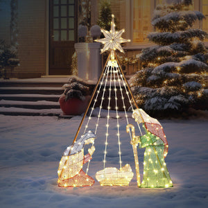 Light-up Outdoor Christmas Decoration Jesus Baby Nativity with LED Light Durable