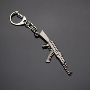 Keychain Rifle Machine Gun Model Metal Keyring Key Ring Chain Black Gift