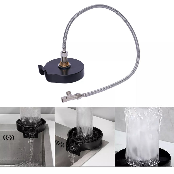 Faucet Glass Rinser for Kitchen Sink Automatic Cup Washer Milk Pitcher Washing