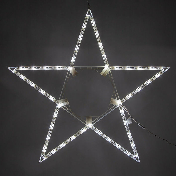 32” 5-Pt Folding Star Christmas Decoration Cool White LED Lights Outdoor Decor