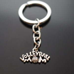 Volleyball Mom - Key Chain Silver Pendant Keychain Coach Teacher Player Gift