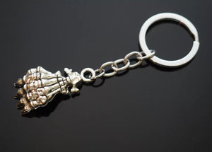 Vintage Skull Hand Fingers Skeleton Pirate Silver Charm Keychain Key Chain Gift