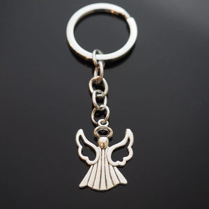 Angel Hollow Wings Halo Cute Silver Charm Pendant Keychain Key Chain