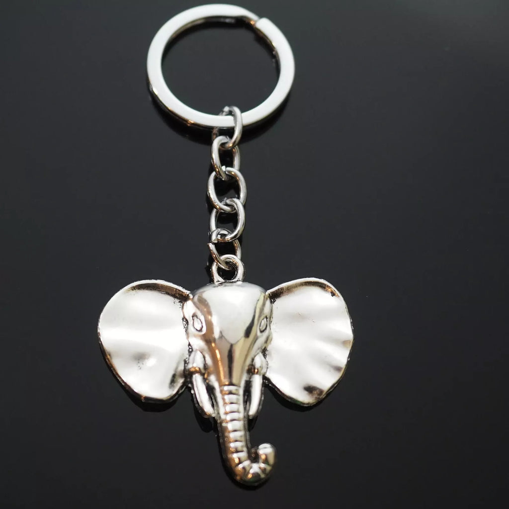 Elephant Wide Head Ears Charm Pendant Keychain Key Chain