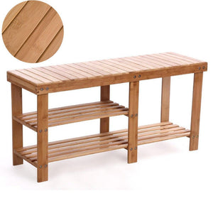 Shoe Rack Bench Hallway Storage Organizer Entryway Furniture Bamboo Seat