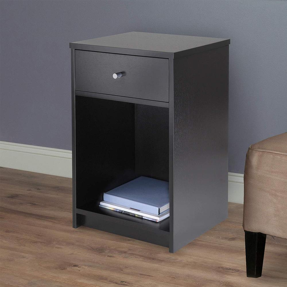 Nightstand Side Table Bedroom Storage Drawer and Shelf Bedside End Table Drawer