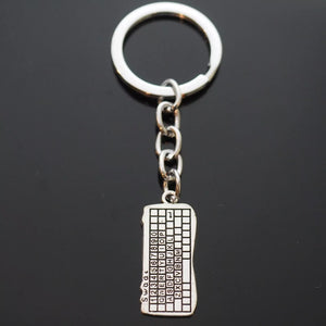 Computer Keyboard Silver Pendant Keychain Internet Programmer Love Gift