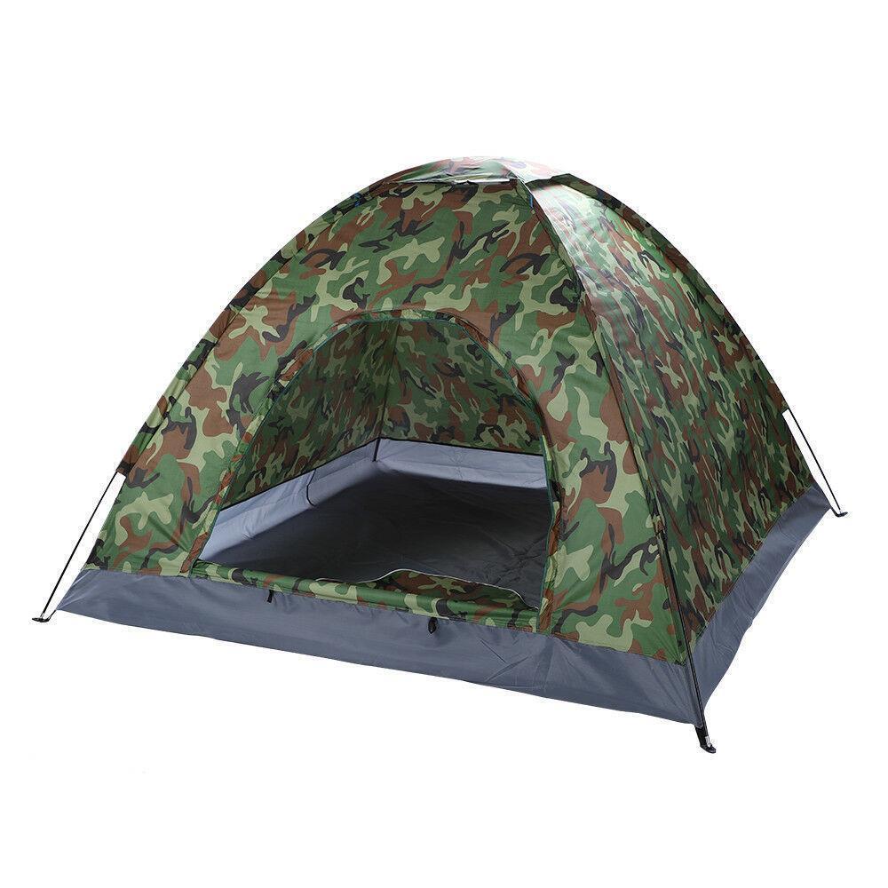 Folding Outdoor Camping Waterproof Tent Camouflage Hiking w/ Handbag Camouflage