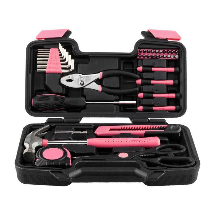 39pcs Pink Tool Set Household Tools Kit Box Mechanics Women Ladies