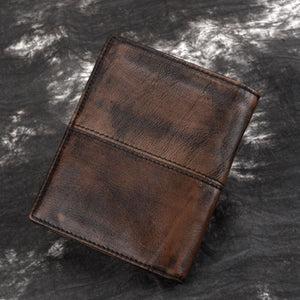 RFID Men's Genuine Leather Bifold Wallet RFID Card Case Detachable Card Pocket