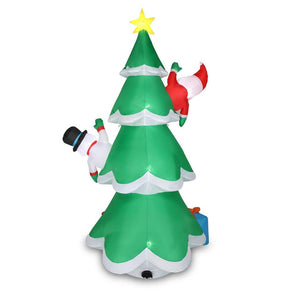 8FT Inflatable Christmas Tree with Led Lights Blow Up Santa Claus Snowman Décor