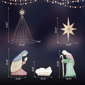 73in Lighted Christmas Decoration Jesus Baby Nativity LED for Outdoor Yard Lawn